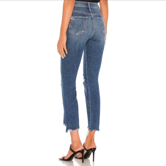 Mother The Insider Crop Step Chew Jeans | Size 29 | Dancin’ on Coals Wash - Picture 2 of 16